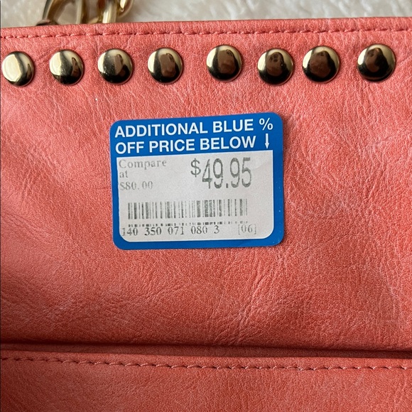 Urban Expressions Coral Crossbody Bag with Gold Accents - Picture 2 of 9